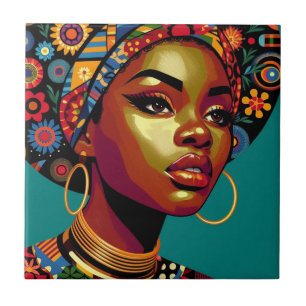 Carreau Art féminin africain-américain