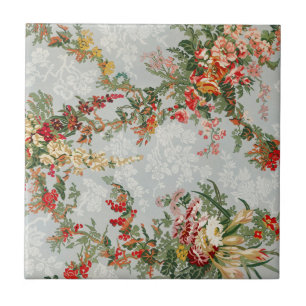 Carreau Art floral industriel du XIXe siècle
