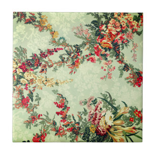 Carreau Art floral industriel du XIXe siècle