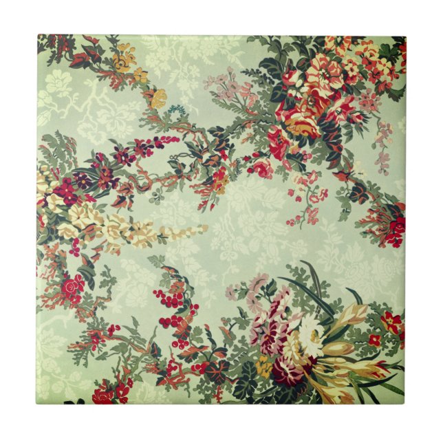 Carreau Art floral industriel du XIXe siècle   (Devant)