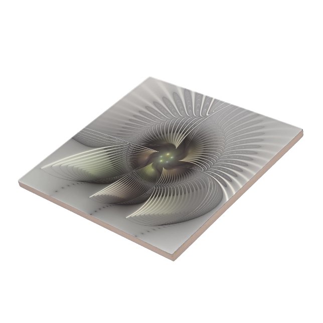 Carreau Art fractal de forme 3D abstraite moderne (Côté)