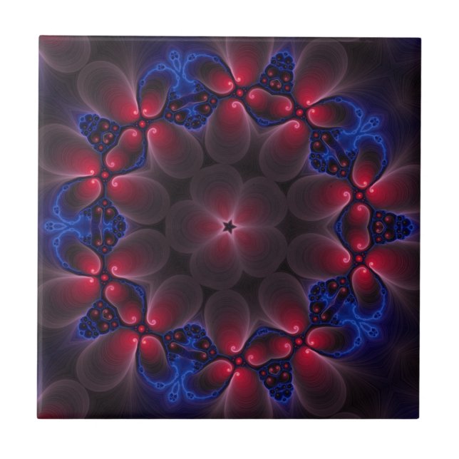 Carreau Art fractal numérique violet cool (Devant)