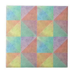 Carreau Art géométrique à l'aquarelle amusant Triangles