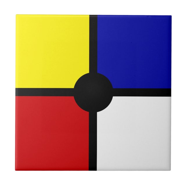 Carreau Art inspiré de Mondrian stylé & Couleurs de base (Devant)