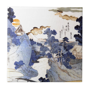 Carreau Art japonais bleu vintage