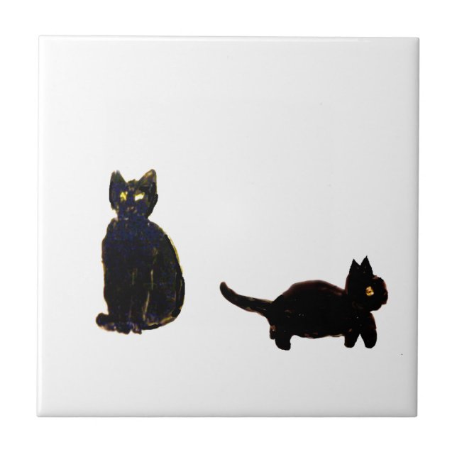 Carreau Art mignon de chats noirs (Devant)