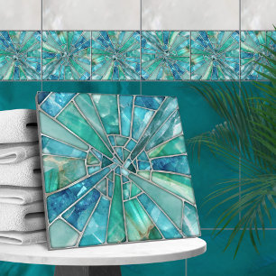 Carreau Art mosaïque - Aquamarine