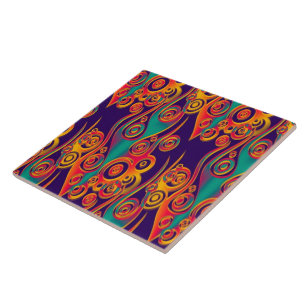 Carreau Art Motif tatouage - flammes & cercles