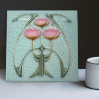 Art nouveau 1890s Trio de pivoines Gibbons