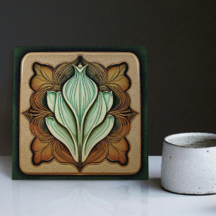 Carreau Art Nouveau Calla Lily symétrique Mur Floral Art N