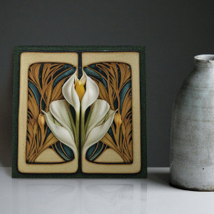 Carreau Art Nouveau Calla Lily symétrique Mur Floral Art N