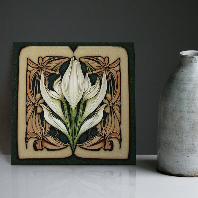 Carreau Art Nouveau Calla Lily symétrique Mur Floral Art N (Créateur téléchargé)