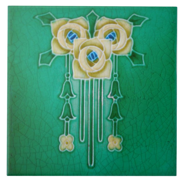 Carreau Art Nouveau Ceramic Fireplace Wall tile (Devant)