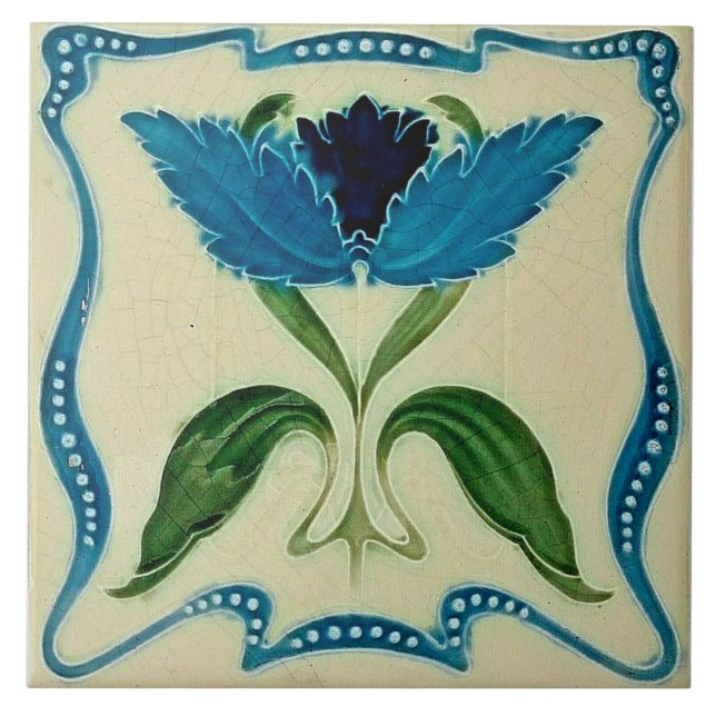 Carreau Art nouveau ceramic tile (Devant)
