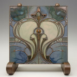 Carreau Art Nouveau Élégance Jade Bronze<br><div class="desc">Découvrez l'attrait du mouvement Art Nouveau avec cette charmante tuile en céramique qui fusionne astucieusement les teintes de vert jade et de bronze. Il présente un design élégant et symétrique qui rappelle les formes et les structures naturelles, signature de l'époque. Les lignes et les courbes gracieuses sont mises en surbrillance...</div>