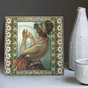Carreau Art Nouveau Étoile Polaire Mucha Edelweiss Décor