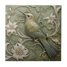 Art Nouveau Faux relief gauche face au colibri -