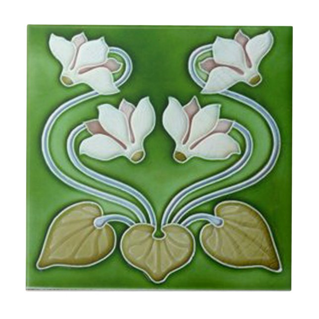 Carreau Art Nouveau Fleurs Vintage (Devant)