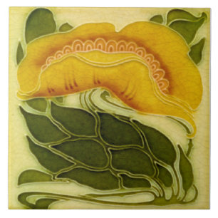 Carreau Art Nouveau Floral de Marsden Peach, l'antiquité 