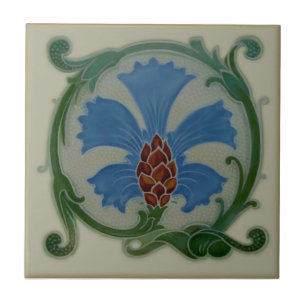 Carreau Art nouveau inhabituel Corn Bros Floral Repro Anti