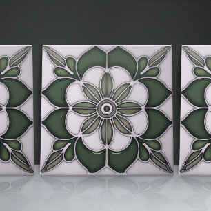 Carreau Art Nouveau Inspiré Classique Floral Géométrique
