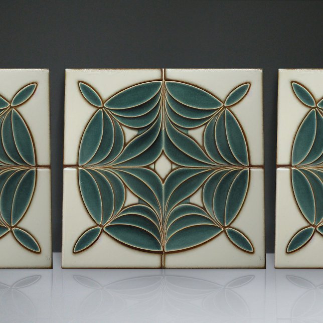 Carreau Art Nouveau Inspiré Classique Floral Géométrique (Créateur téléchargé)