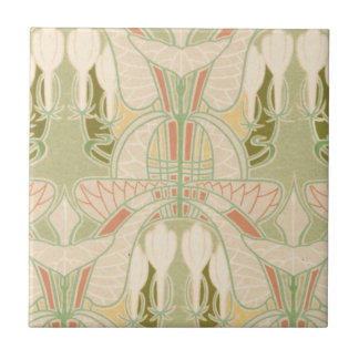 Carreau Art nouveau joli motif géométrique floral