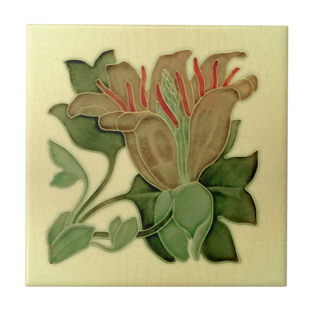 Carreau Art nouveau Lily Antiquité Pilkington Repro (Devant)