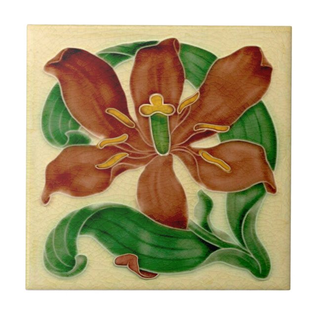 Carreau Art nouveau Lily Antiquité Pilkington Repro (Devant)