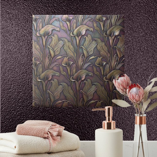 Carreau Art Nouveau Lys Calla Bronzé ID1226 (Créateur téléchargé)
