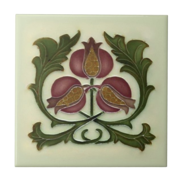 Carreau Art nouveau Pomegrana Reproduction Antique Tuile (Devant)