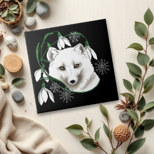 Carreau Art Nouveau Renard blanc arctique