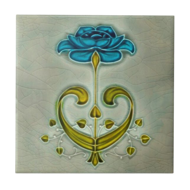 Carreau Art nouveau Rose Sherwin & Cotton c1900 Repro (Devant)