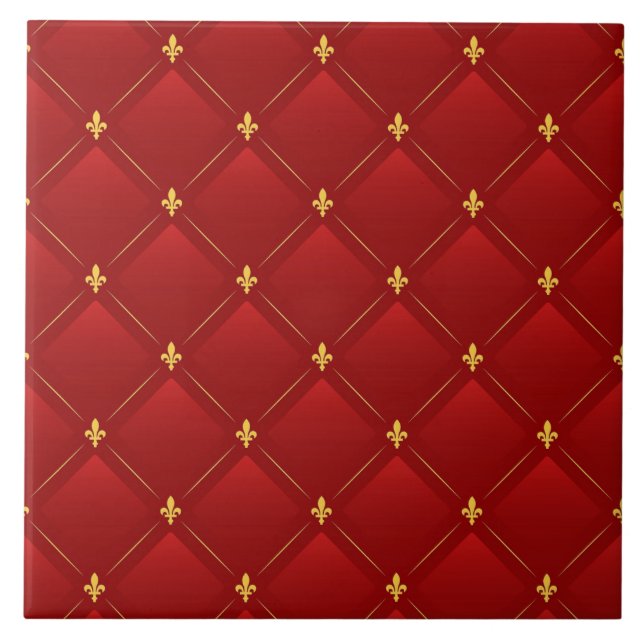 Carreau Art Nouveau rouge et or (Devant)