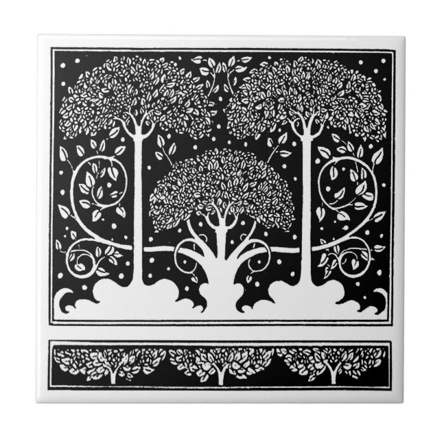 Carreau Art Nouveau Tree Beardsley Motif (Devant)