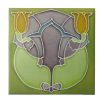 Art Nouveau Tulips Faux Tubelin Reproduction