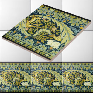 Carreau Art Nouveau vintage Deer & Rabbits par Walter Cran