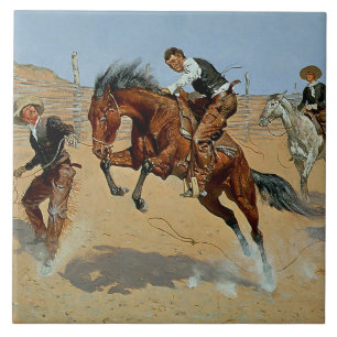 Carreau Art occidental de Frederick Remington « Tournez-le