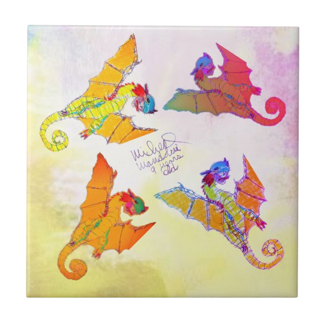 Carreau Art par Micheal Dragon céramique (Devant)