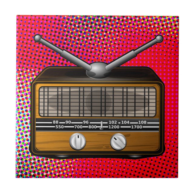 Carreau Art pop rétro radio vintage (Devant)