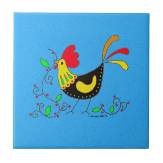 Carreau Art populaire d'Ukrainien de coq de cuisine