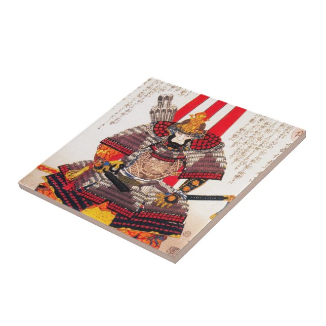 Carreau Art samouraï classique japonais oriental frais de (Côté)
