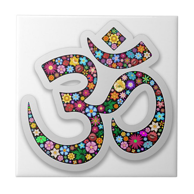 Carreau Art symbolique floral Namaste (Devant)