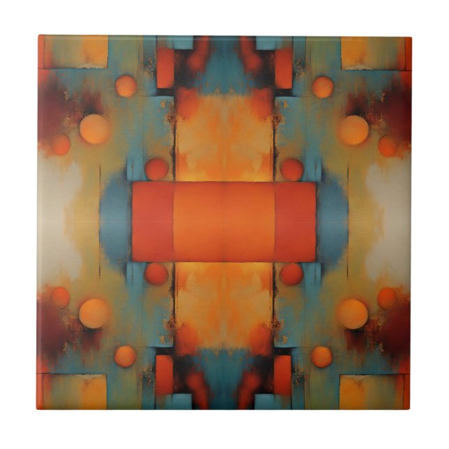 Carreau Art textile Abstrait : Nature concept art couleurs (Devant)
