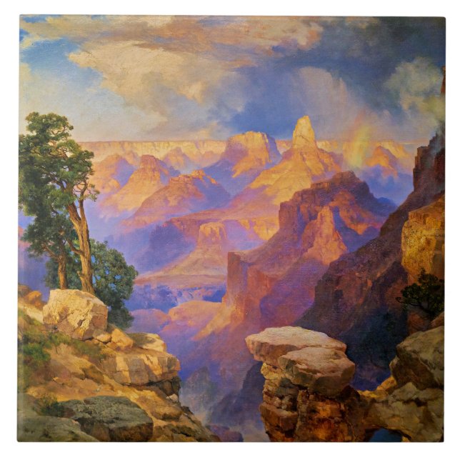Carreau Art Thomas Moran, Grand Canyon avec arc-en-ciel (Devant)