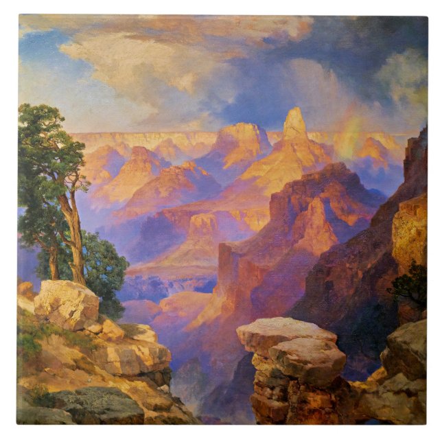 Carreau Art Thomas Moran, Grand Canyon avec arc-en-ciel (Devant)
