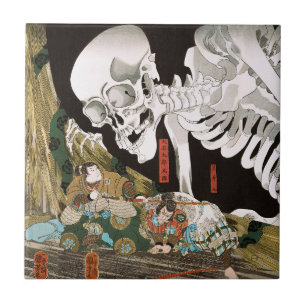Carreau Art Ukiyo-e vintage de Kuniyoshi : Spectre de sque