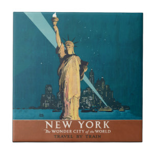 Carreau Art vintage de la Statue de la Liberté de New York