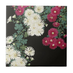 Carreau Art vintage d'Ohara Koson sur le chrysanthème