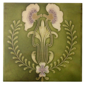 Carreau Artisan floral d'art de majolique vintage de
